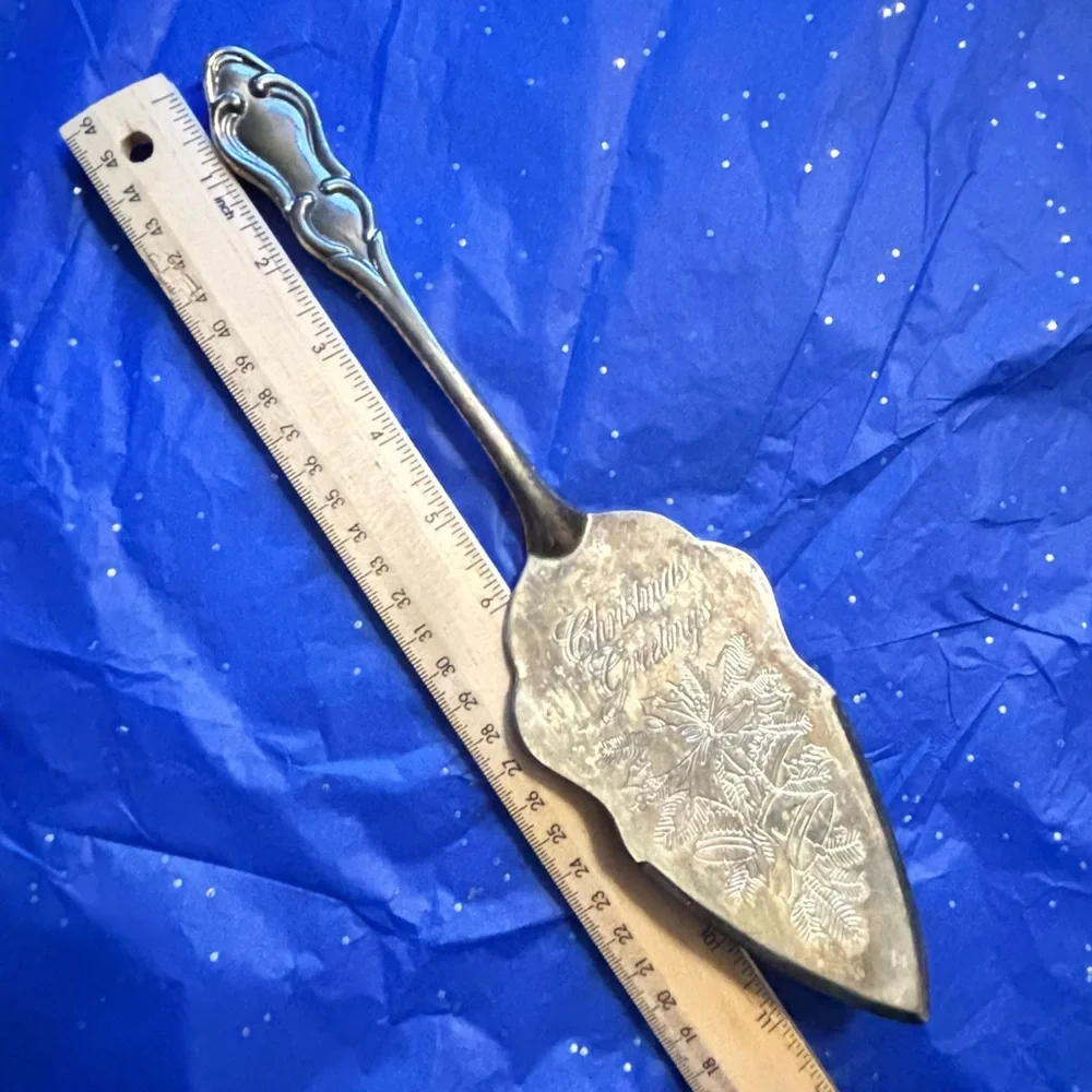 Vintage Silver-plated “Christmas Greetings” Serving Trowel